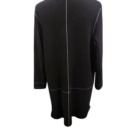 Elena Wang Black Open Front Cardigan Size XL - Picture 8 of 9